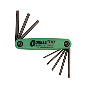 Key Wrench Set Torx Fold Up T6-T25 8pc GorillaGrip Bondhus