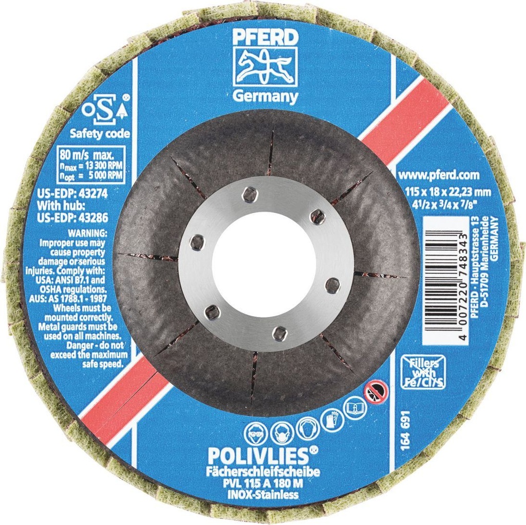 Flap Disc Polishing 115mm Maroon Medium Pferd