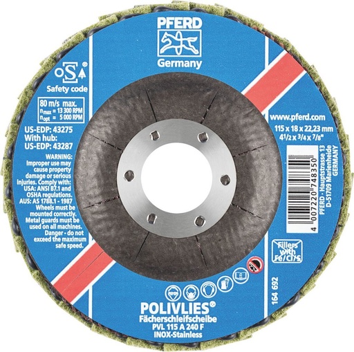 [PFERD.44694103] Flap Disc Polishing 115mm Blue Fine Pferd