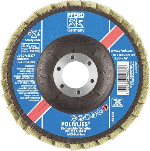[PFERD.44694112] Flap Disc Polishing 125mm Maroon Medium Pferd
