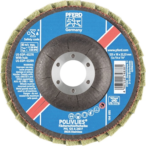 [PFERD.44694113] Flap Disc Polishing 125mm Blue Fine Pferd