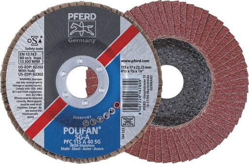 [PFERD.67604100] Flap Disc 100x16 40G Alox SG Steelox Pferd