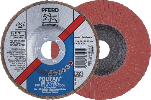 [PFERD.67754125] Flap Disc 125x22 40G Alox SG A-Cool Pferd