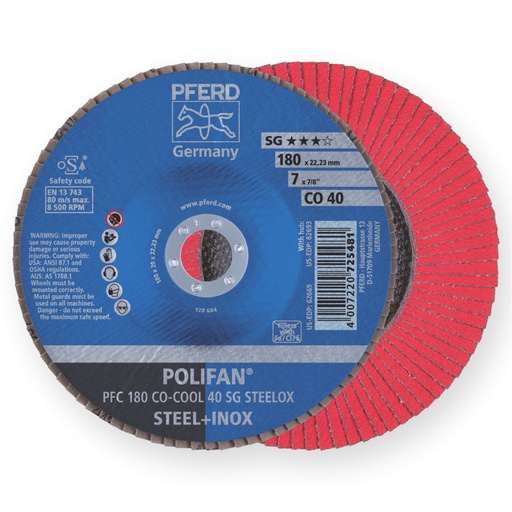 [PFERD.67760485] Flap Disc 180x22 40G Ceramic SG CO-Cool Pferd