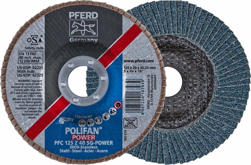 [PFERD.67784125] Flap Disc 125x22 40G Zirconia SG Power Pferd