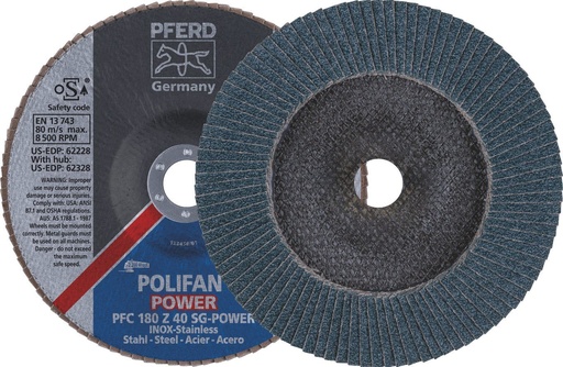 [PFERD.67784185] Flap Disc 180x22 40G Zirconia SG Power Pferd