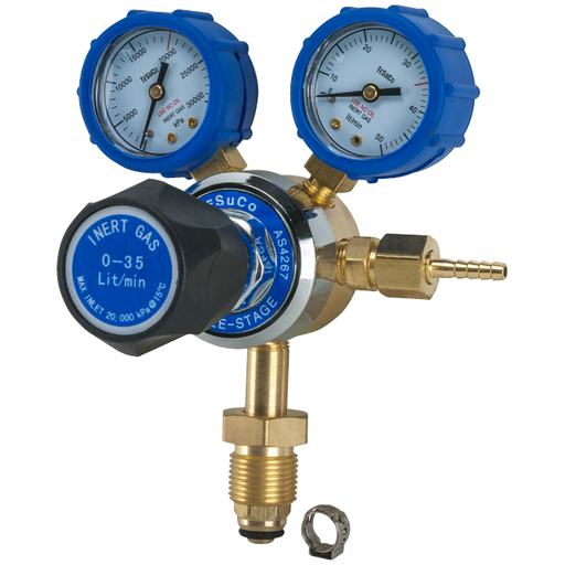 [TES.RC1BARFG] Regulator Argon Twin Gauge Bottom Entry Tesuco