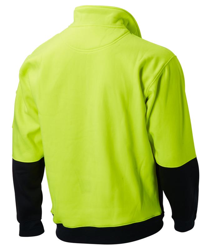 Windcheater Fleecy 1/2 Zip L/Sleeve Yellow/Navy Hi Vis 320GSM (Large) Master