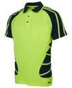 Spider Polo S/Sleeve Yellow/Navy Hi Vis 160GSM (Small) JB'S
