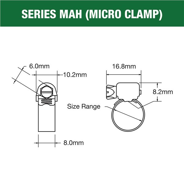 Clamp Hose 13-25mm All SS Perforated MAH008