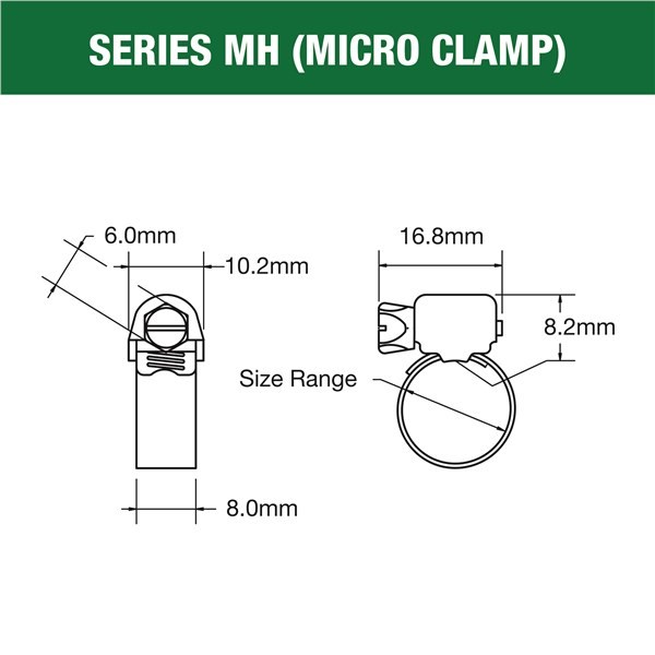Clamp Hose 8-22mm Part SS Perforated MH006
