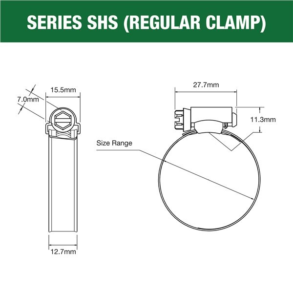 Clamp Hose 18-32mm Part SS Solid Band SHS012