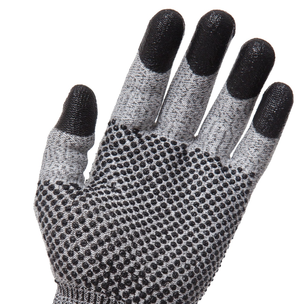 Glove Cut 5 Stealth Razor Green Band Nitrile Dots sz9 L