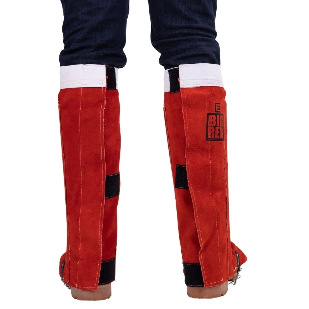 Welding Leggings Leather Metatarsal Guard Big Red