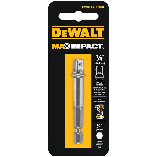 Hex to Socket Adaptor 1/4dr x1/4"Hex 50mm Dewalt