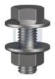 M16x30 Purlin Bolt Flange Zinc Mild Steel 4.6