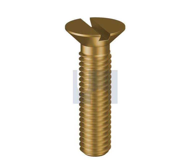 M6x12 Metal Thread Screw Brass Csk Slot