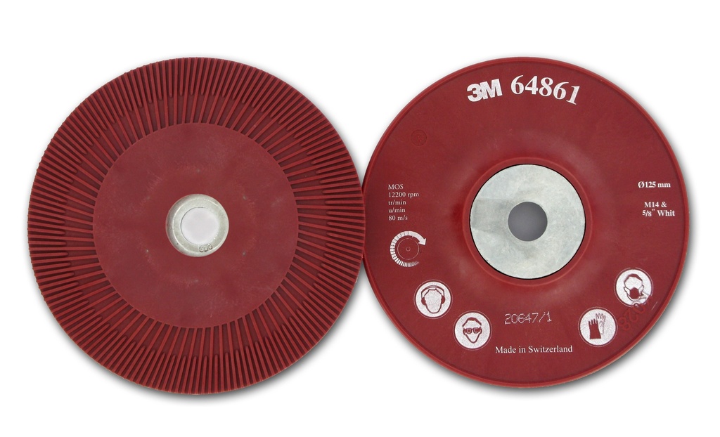 Backing Pad 180mm HP Fibre Disc Ribbed Red 3M