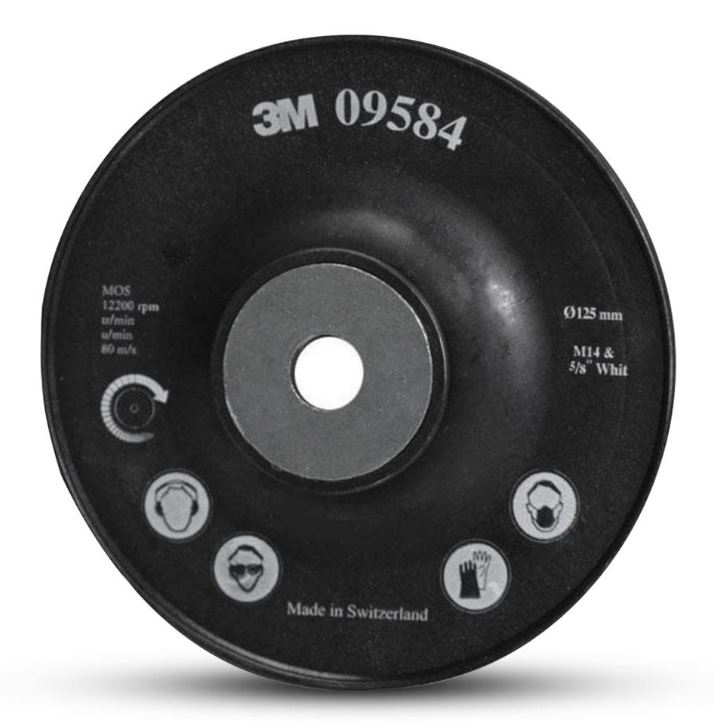 Backing Pad 125mm Fibre Disc Ribbed Black 3M 09584