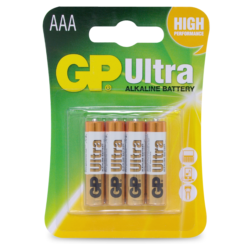 Battery AAA Alkaline GP Ultra 4pk