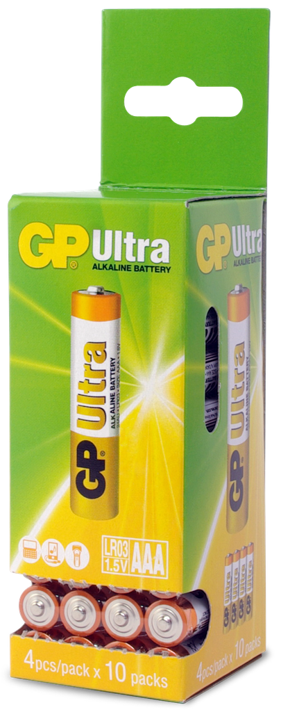 Battery AAA Alkaline GP Ultra 40pk Bulk