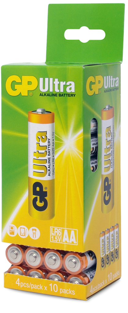 Battery AA Alkaline GP Ultra 40pk Bulk