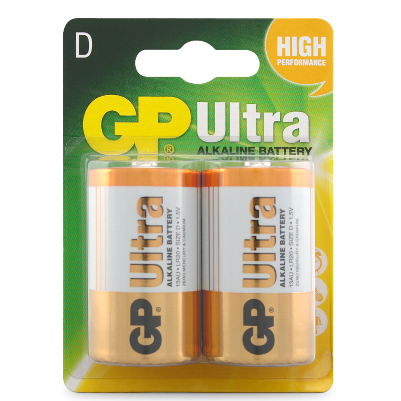 Battery D Alkaline GP Ultra 2pk