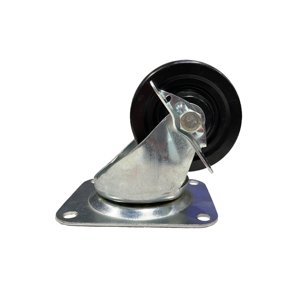 Castor 3" Swivel Brake Black Rubber