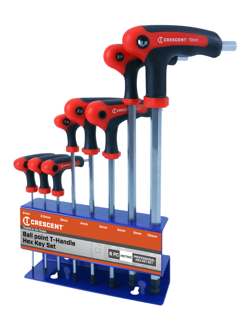 Key Wrench Set Hex T-Bar Metric 8pc Crescent