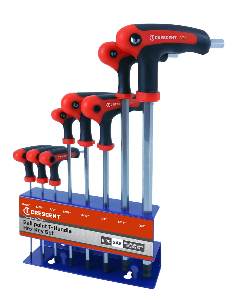 Key Wrench Set Hex T-Bar AF 8pc Crescent