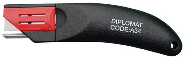 Knife Fixed Blade Carton Cutter W Guard Diplomat