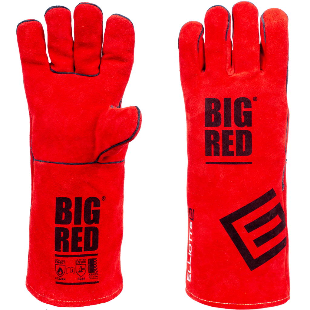 Welding Glove Gauntlet Big Red Kevlar Stitch L Elliott