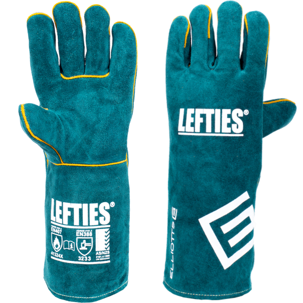 Welding Glove Gauntlet Left Hand Green Lefties Elliot