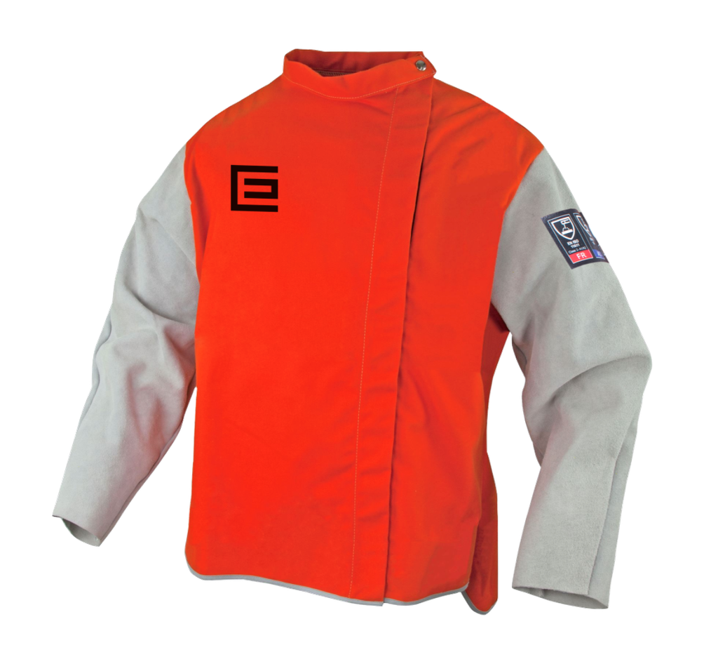 Welding Jacket Proban HiViz Orange Leather Slv S