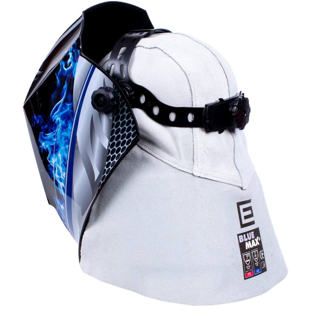 Welding Cap with Nape Leather Chrome 228mm
