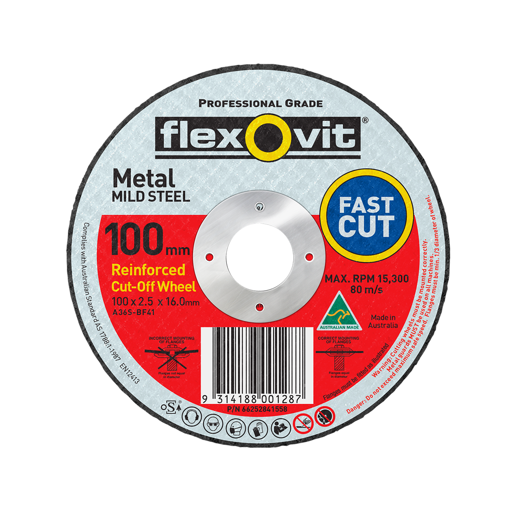 Cut Off Disc 100x2.5x16.0mm FH38 Metal Flexovit