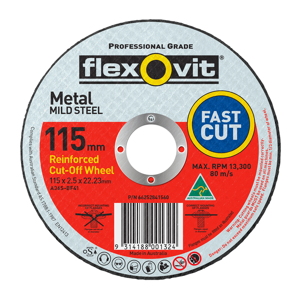 Cut Off Disc 115x2.5x22.2mm Metal FH38 Flexovit