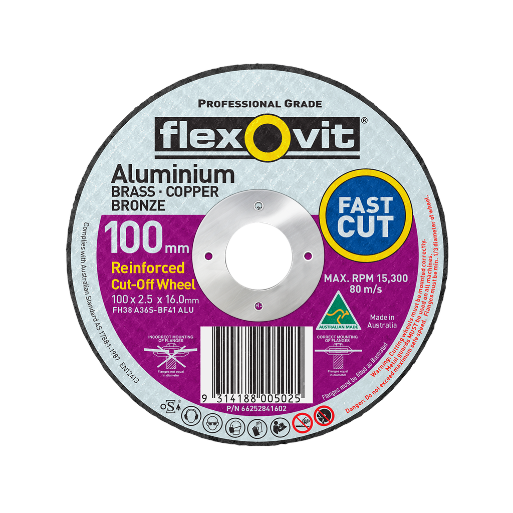 Cut Off Disc 100x2.5x16.0mm FH38 Alum Flexovit