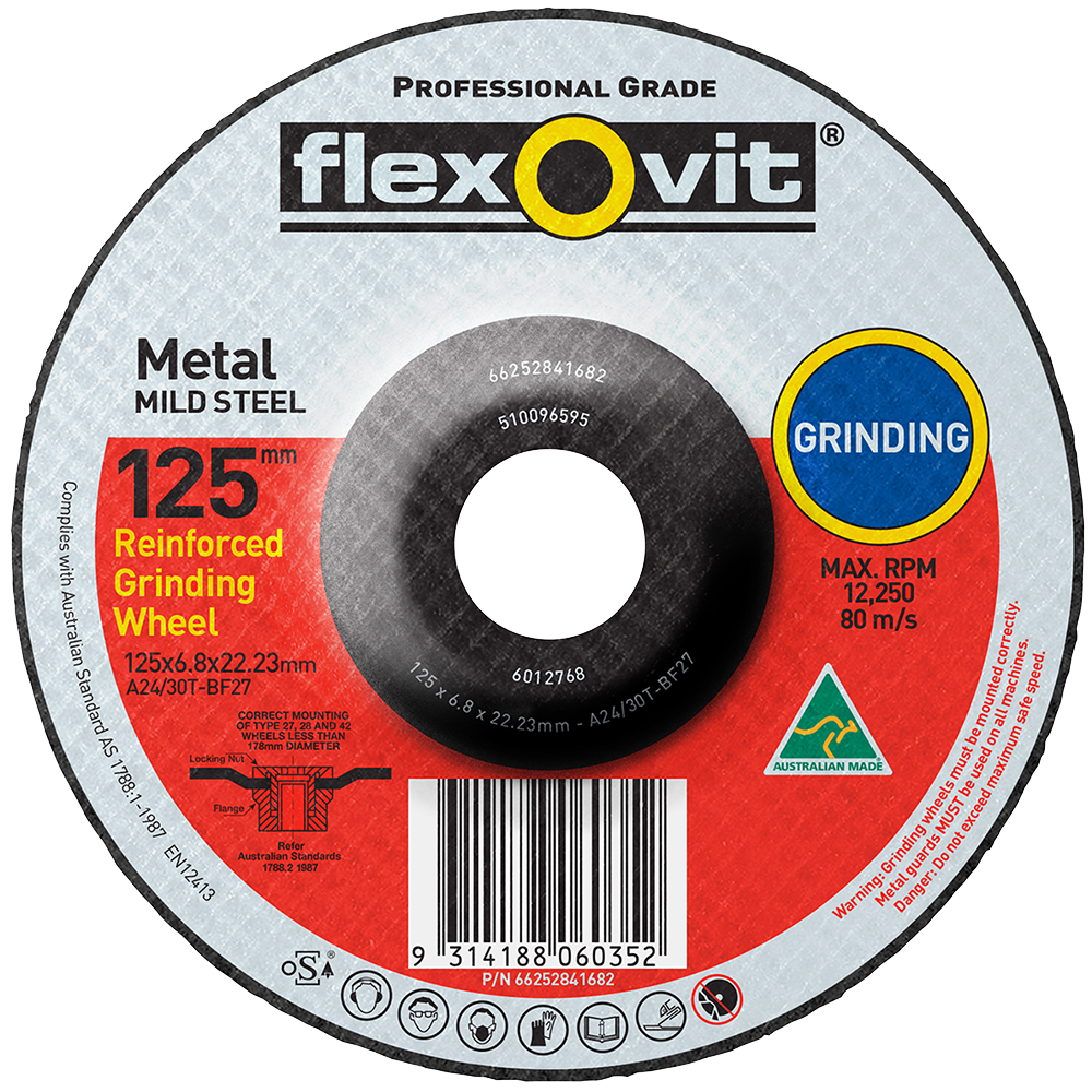 Grinding Disc 125x6.8x22 Metal A24/30T Flexovit