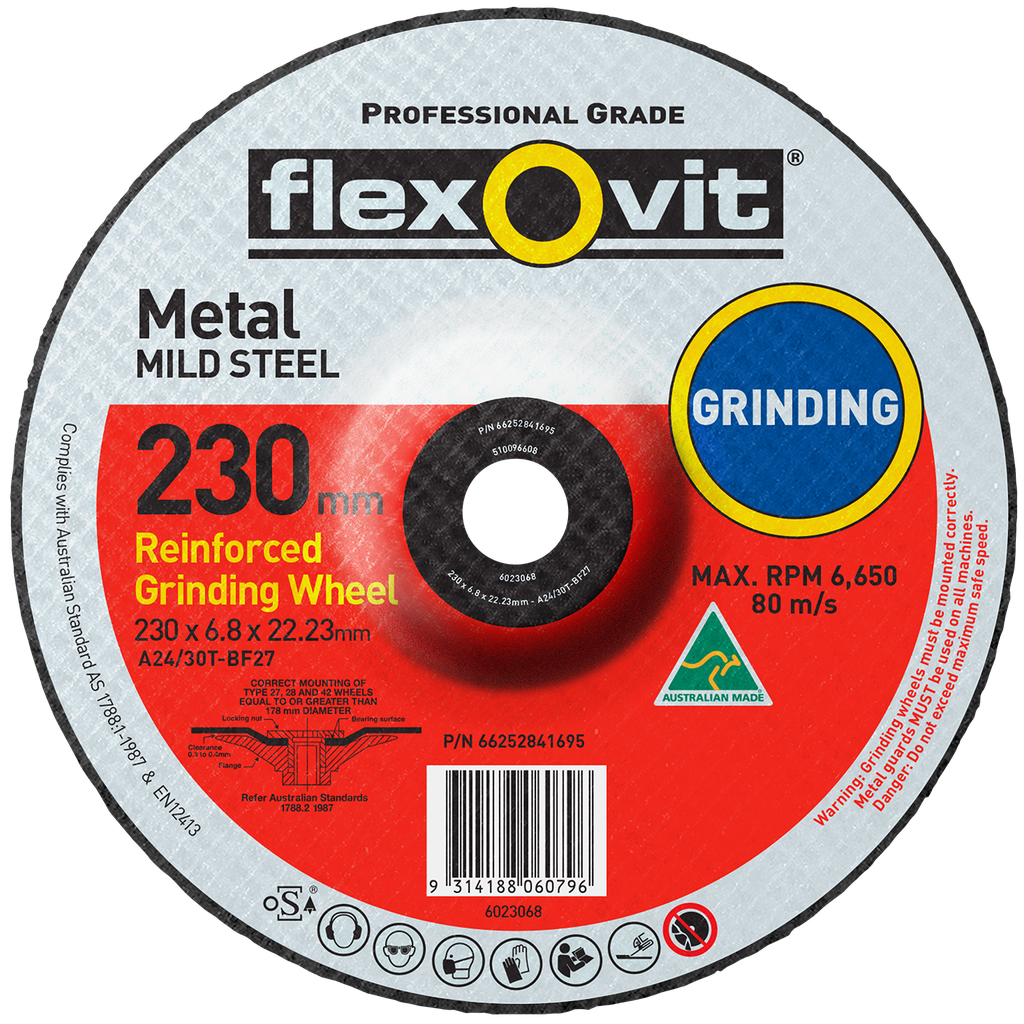 Grinding Disc 230x6.8x22 Metal A24/30T Flexovit