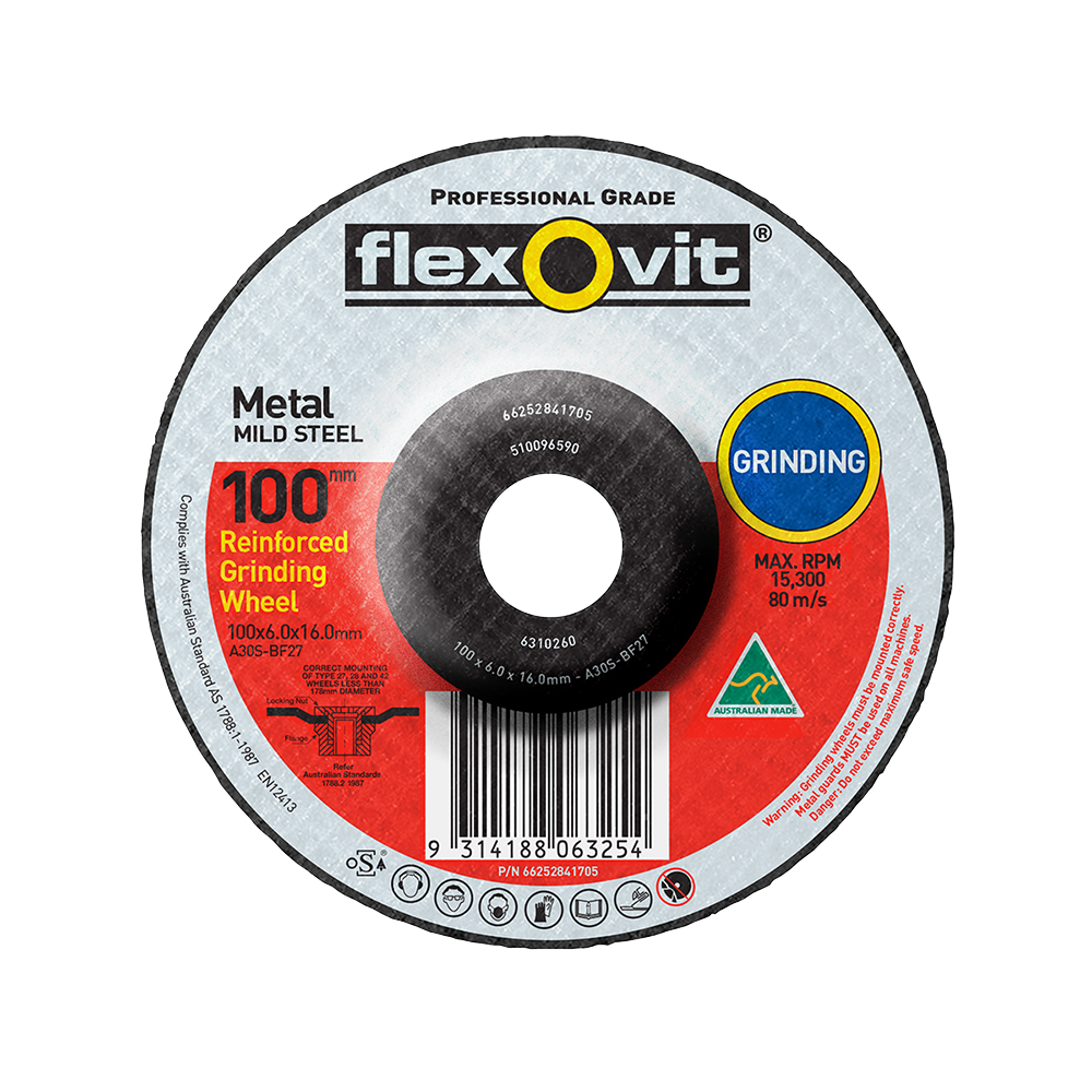 Grinding Disc 100x6.0x16 Metal A30S Flexovit