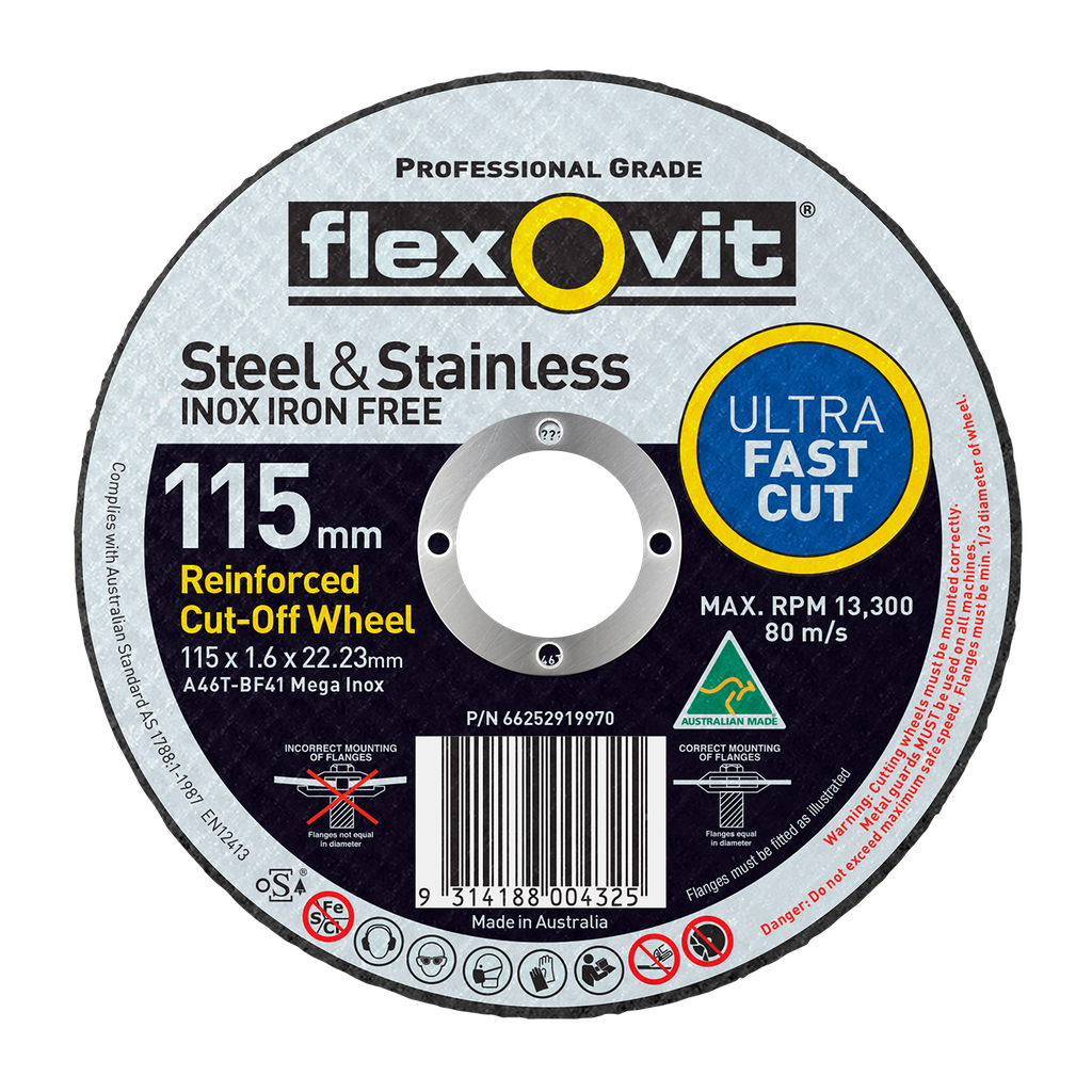 Cut Off Disc 115x1.6x22 Inox A46TBF41 Flexovit