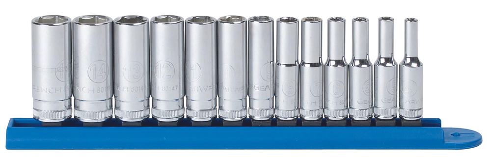 Socket Set 1/4dr Deep 6pt Metric 13pc GearWrench