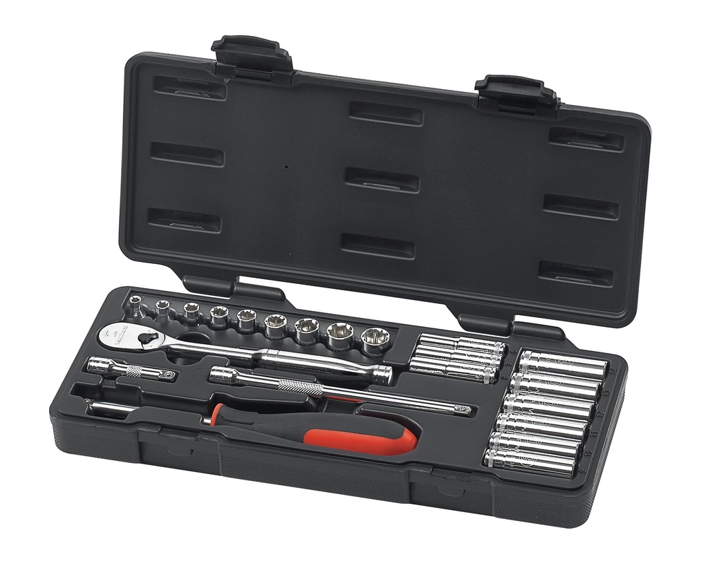 Socket Set 1/4dr 6pt & 12pt Metric 22pc GearWrench