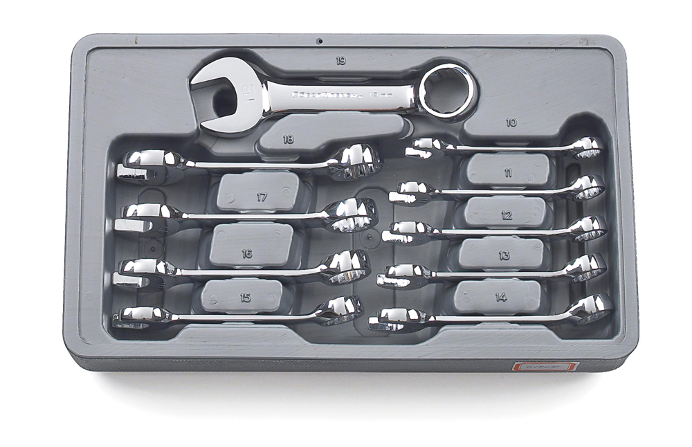 Combination Spanner Set Stubby Metric 10pc