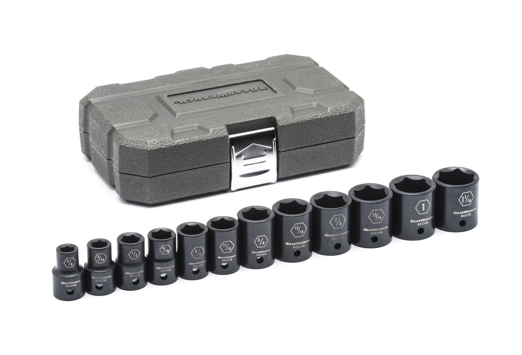 Impact Socket Set 1/2dr AF 12pc GearWrench