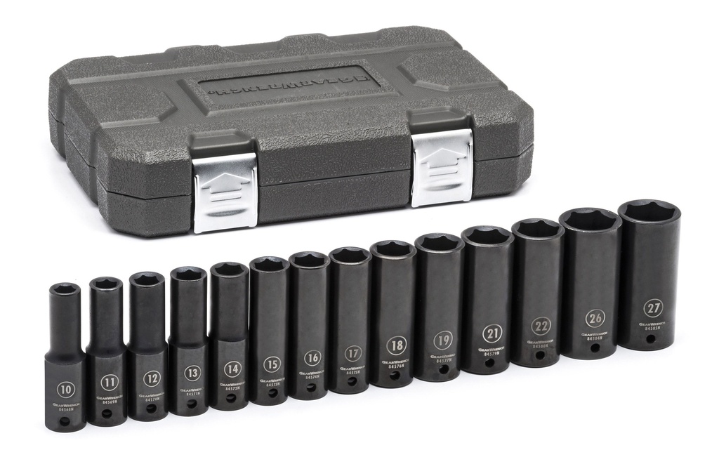 Impact Socket Set 1/2dr Deep Metric 12pc GearWrenc