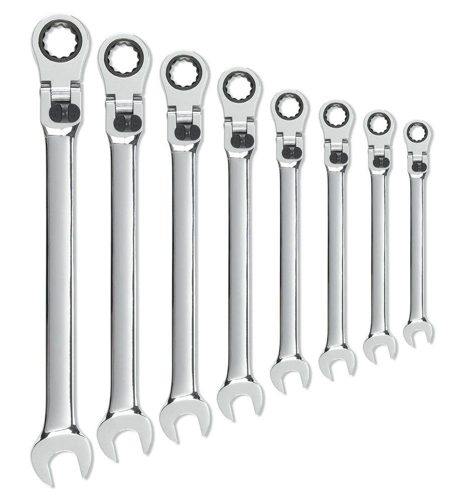 Gear Ratchet Spanner Set Flex Lock AF 8pc