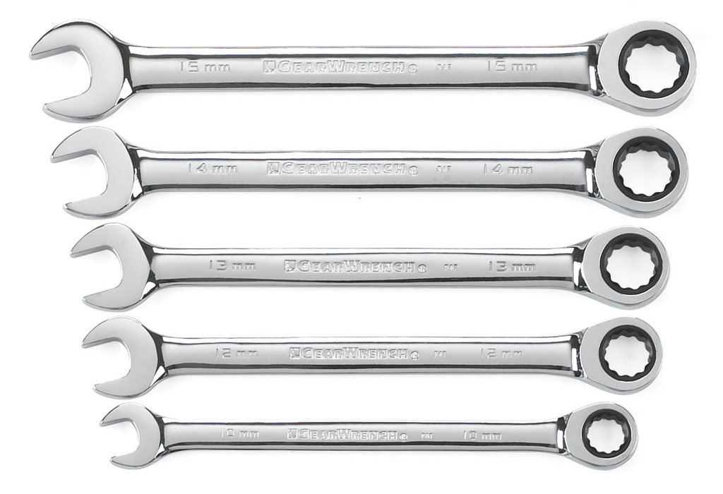 Gear Ratchet Spanner Set One Way Metric 5pc