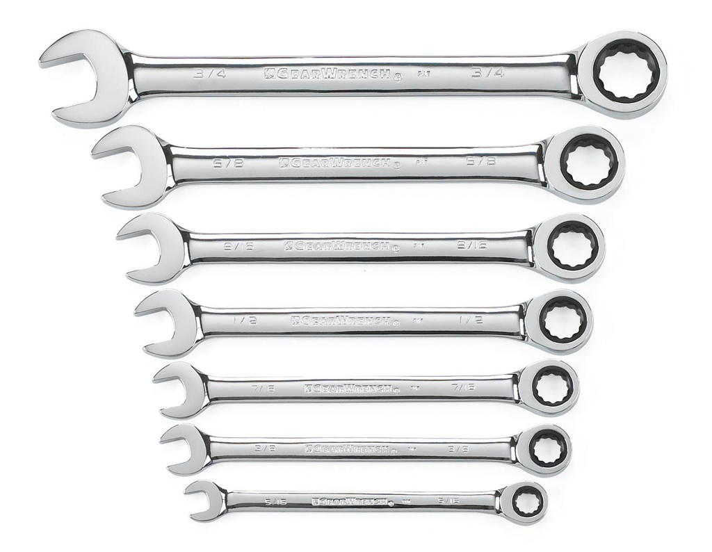 Gear Ratchet Spanner Set One Way AF 7pc GearWrench